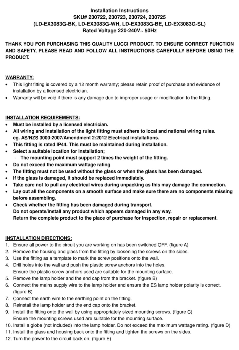 LUCCI LD-EX3083G-BK installation instructions