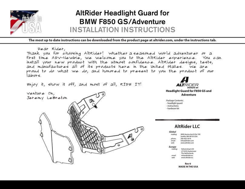 AltRider Headlight Guard User manual