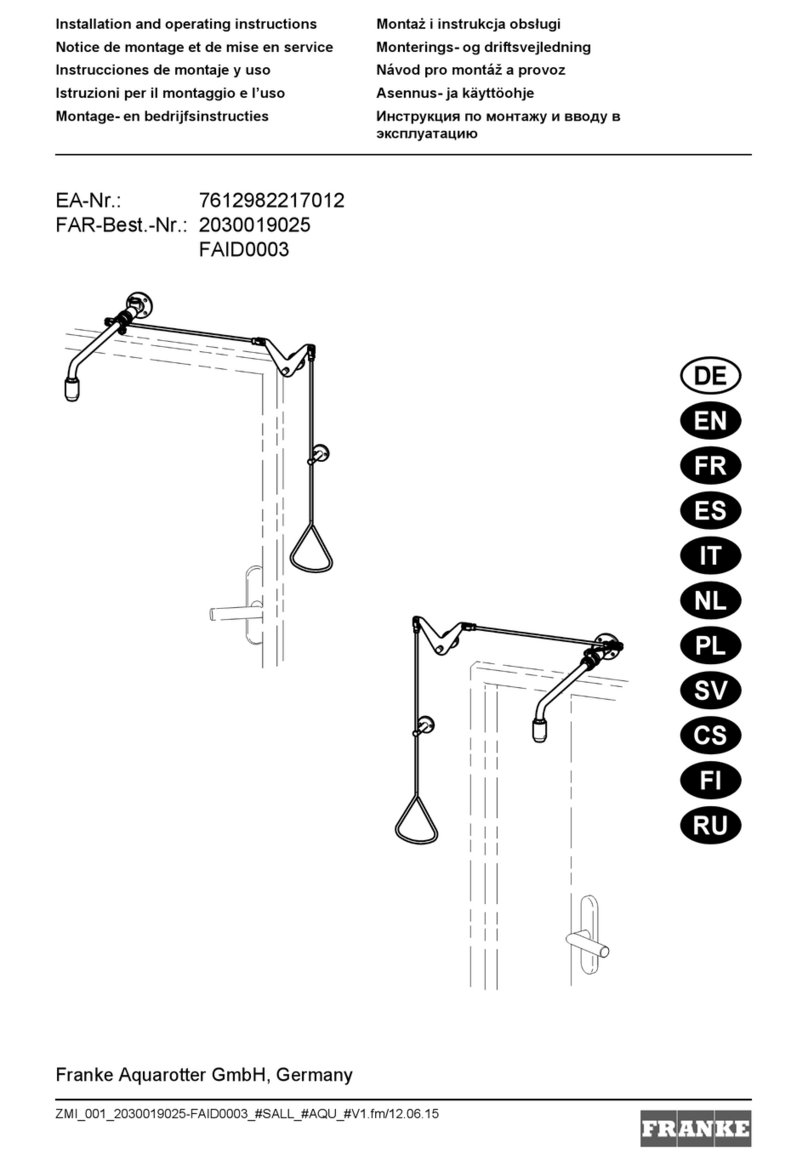 Franke FAID0003 Installation and operating instructions