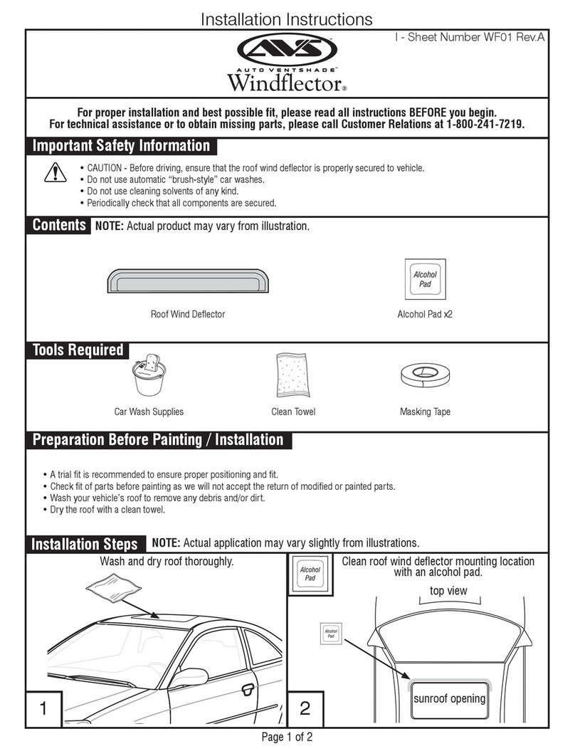 Auto Ventshade Windflector installation instructions