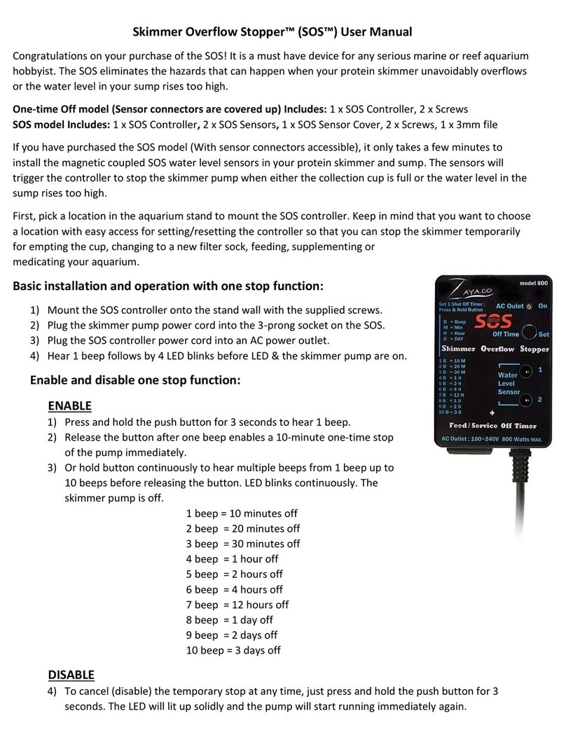 Zaya.co Skimmer Overflow Stopper 800 User manual