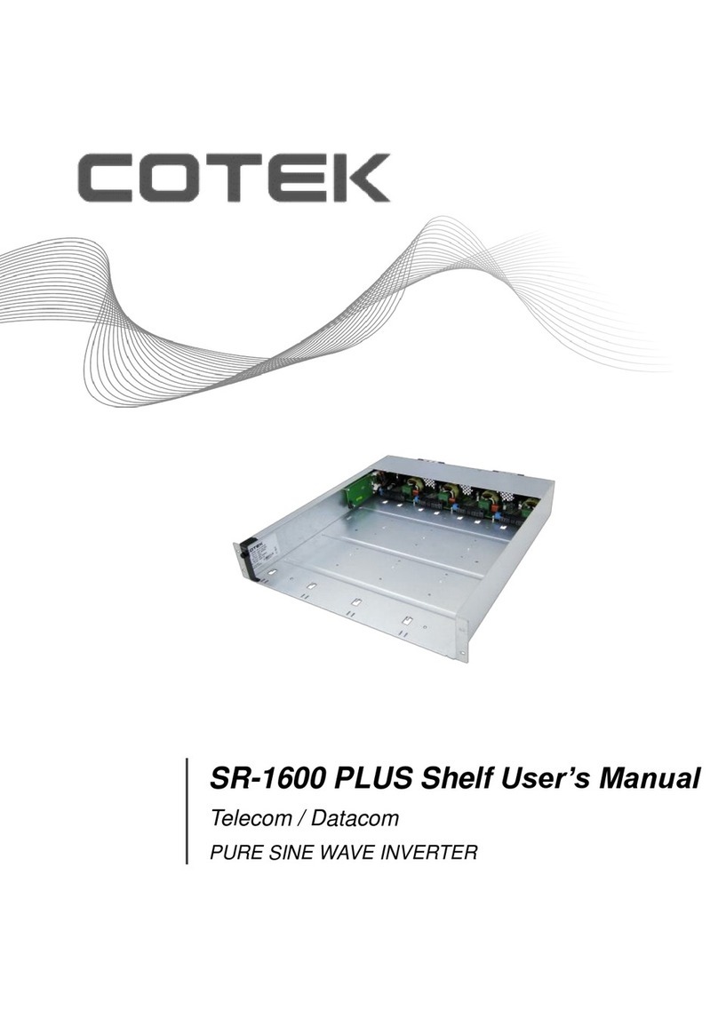 Cotek SR-1600 Plus -148 User manual