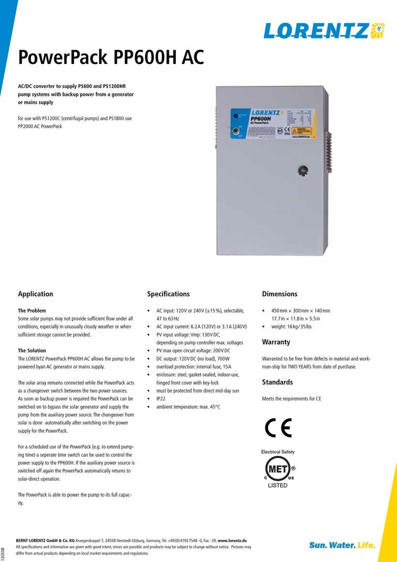 Lorentz PowerPack PP600H AC Quick Stark Guide