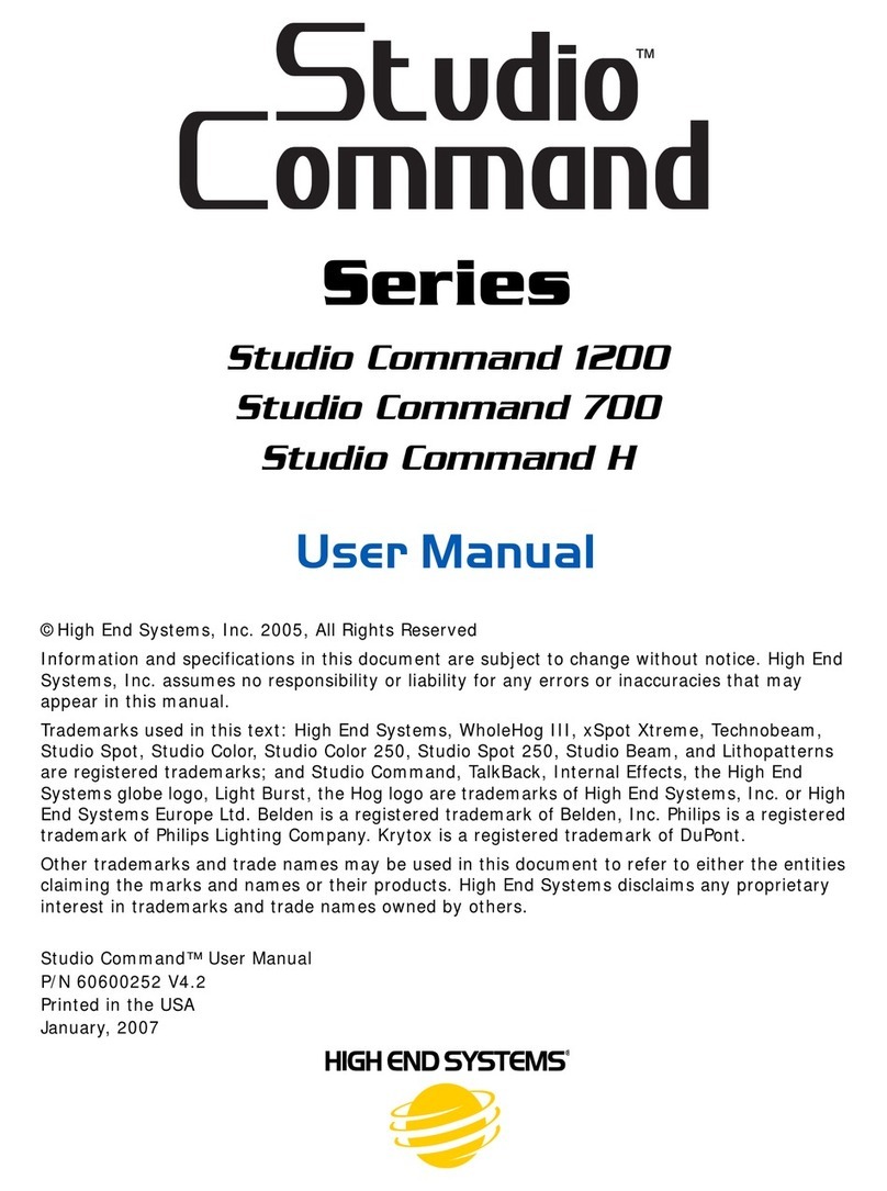 High End Systems Studio Command Series user manual