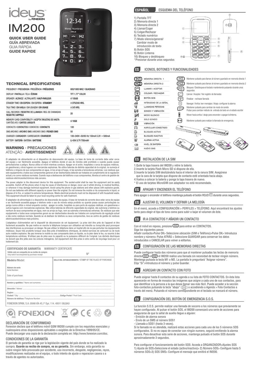 Fonexion ideus IM200 Quick user guide