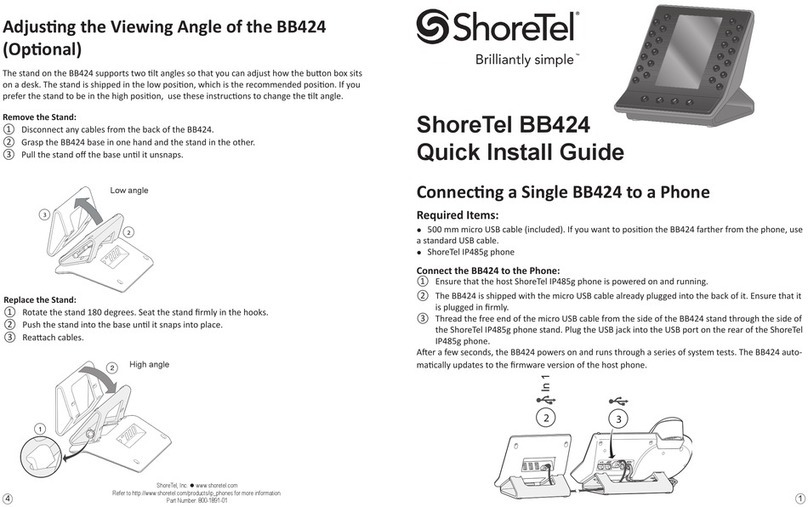 SHORE TEL BB424 Quick install guide