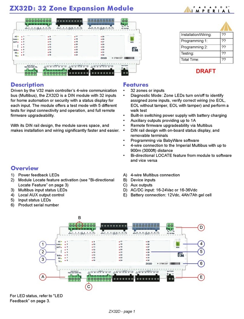 Paradox ZX32D manual