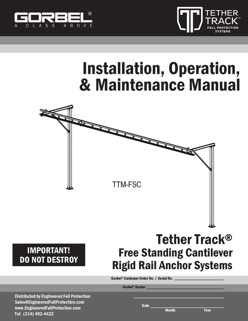 GORBEL Tether Track TTM-FSC Installation, operation & maintenance manual