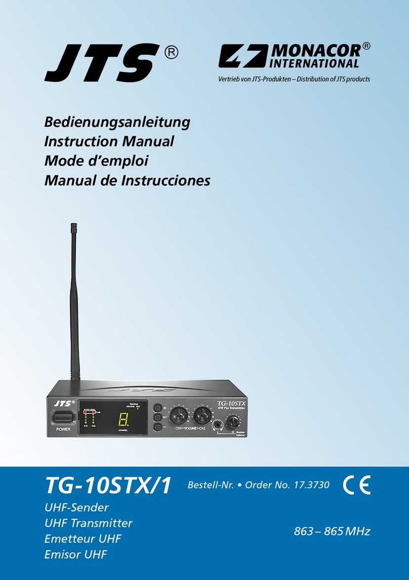 Monacor JTS TG-10STX/1 User manual