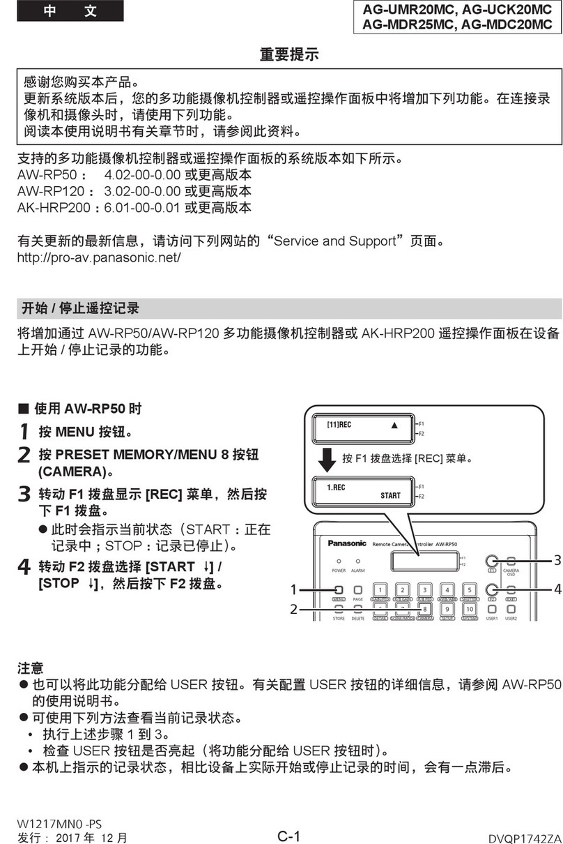 Panasonic AG-UMR20MC instruction manual