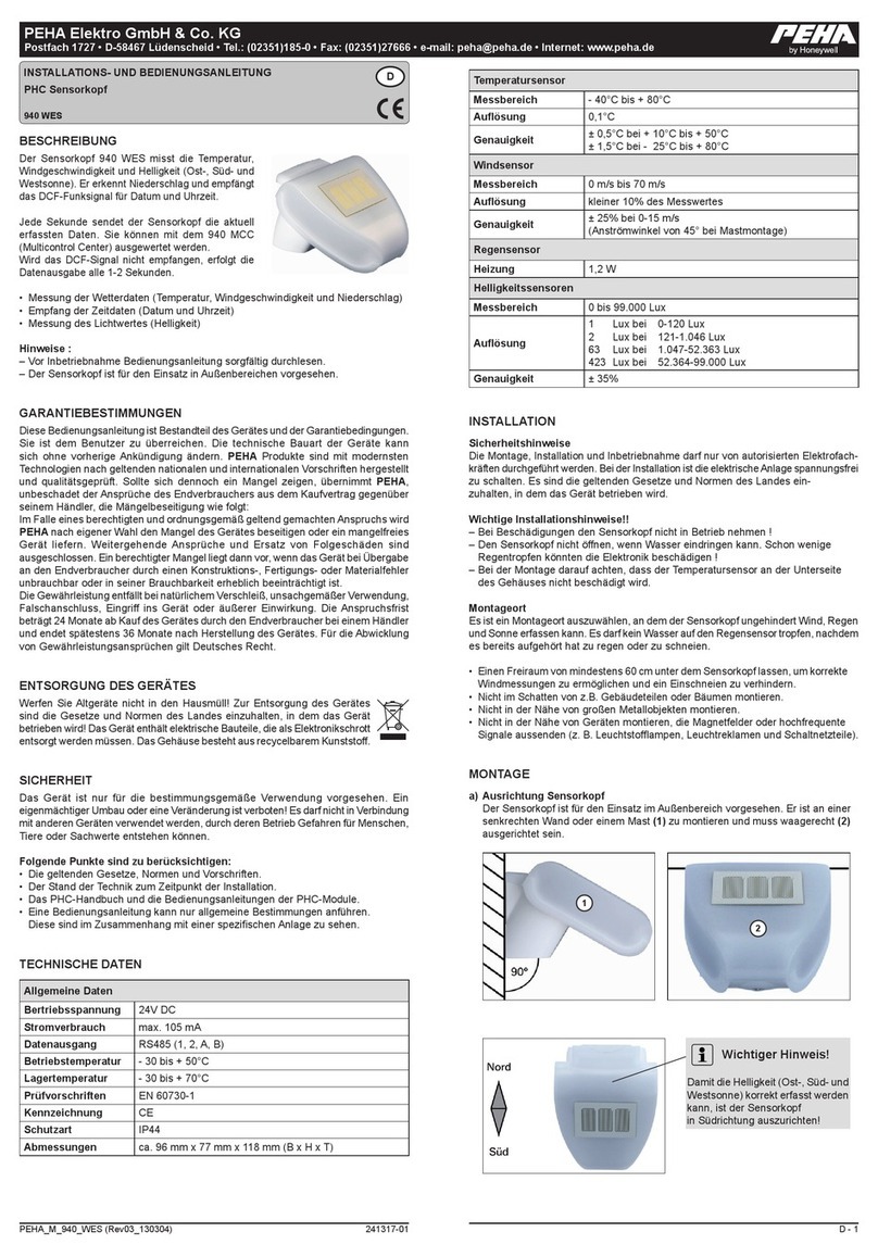 PEHA 940 WES Installation and operating instruction