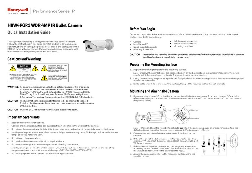 Honeywell Perfomance Series User manual