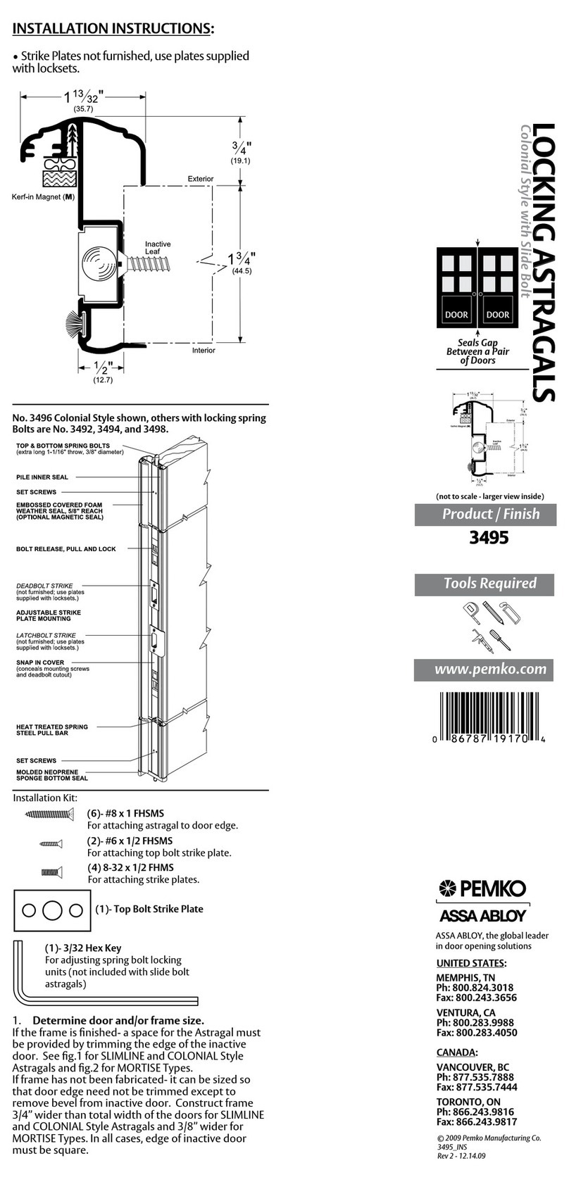 Assa Abloy PEMKO 3495 manual Assa Abloy PEMKO 3495 manual