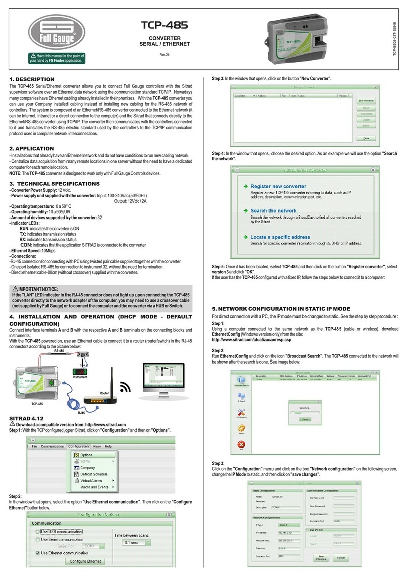 Full Gauge TCP-485 instruction manual