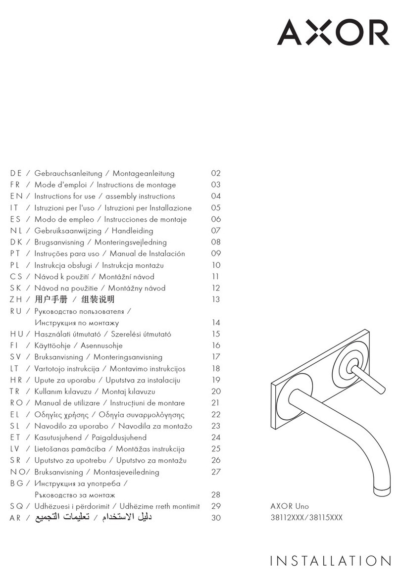 Axor Uno 38112 Series User manual