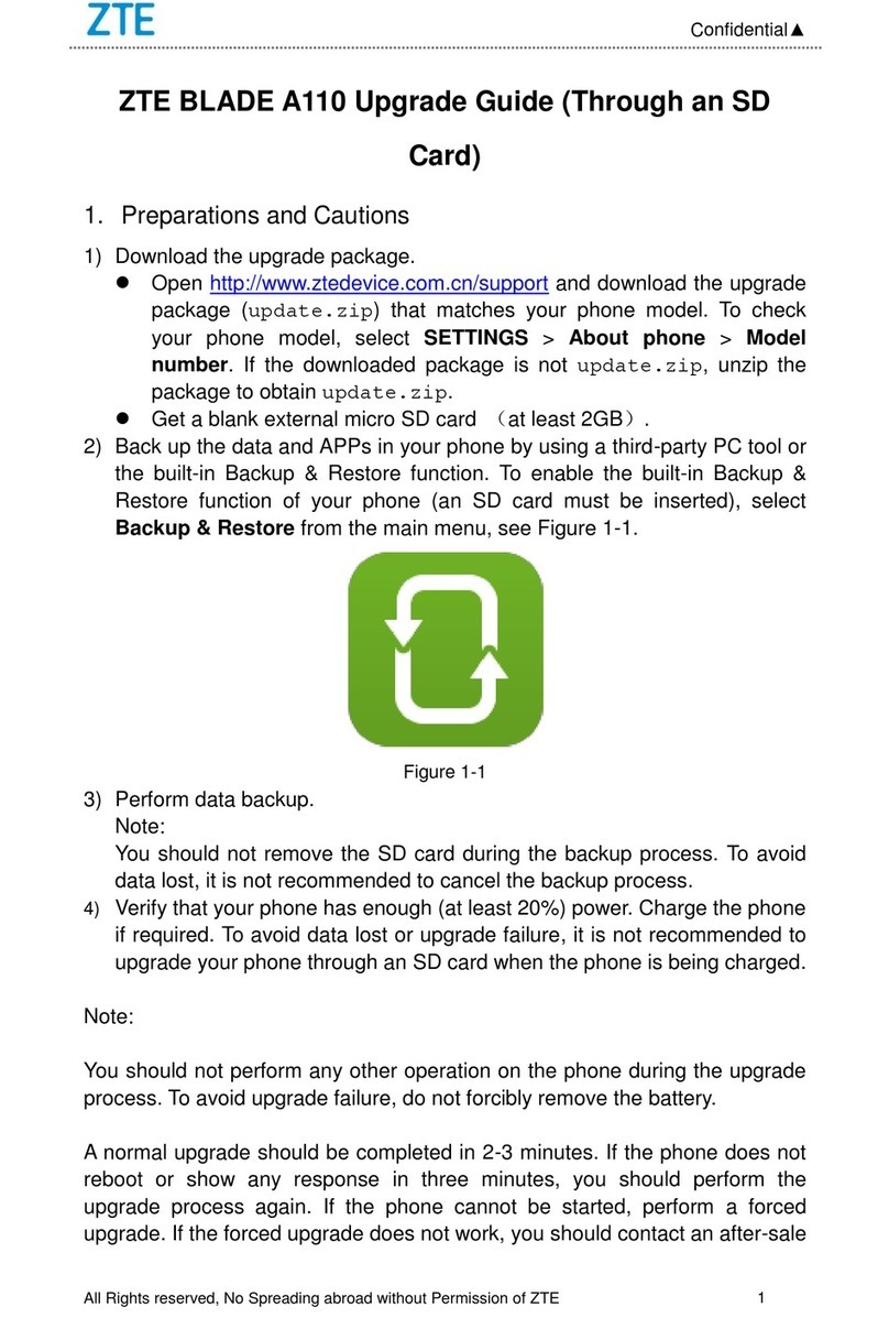 Zte BLADE A110 Installation and operation manual