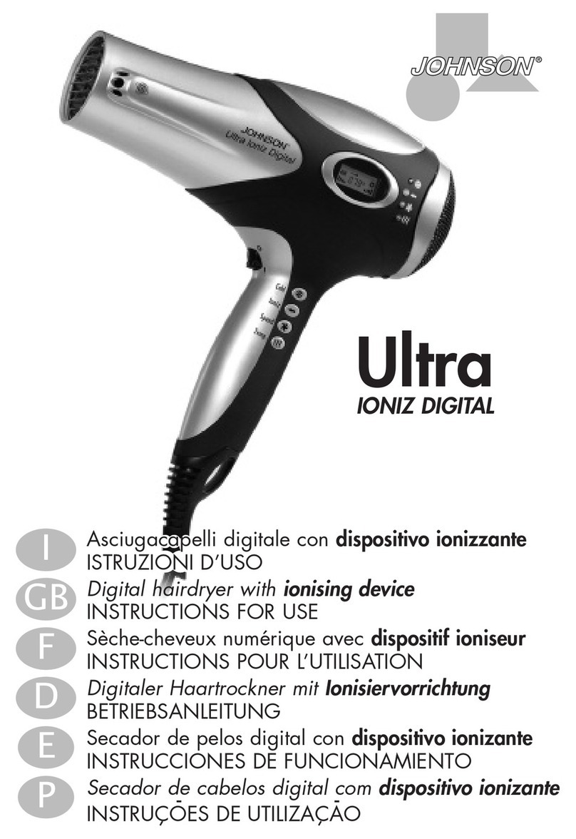 Johnson Ultra IONIZ DIGITAL User manual Johnson Ultra IONIZ DIGITAL User manual