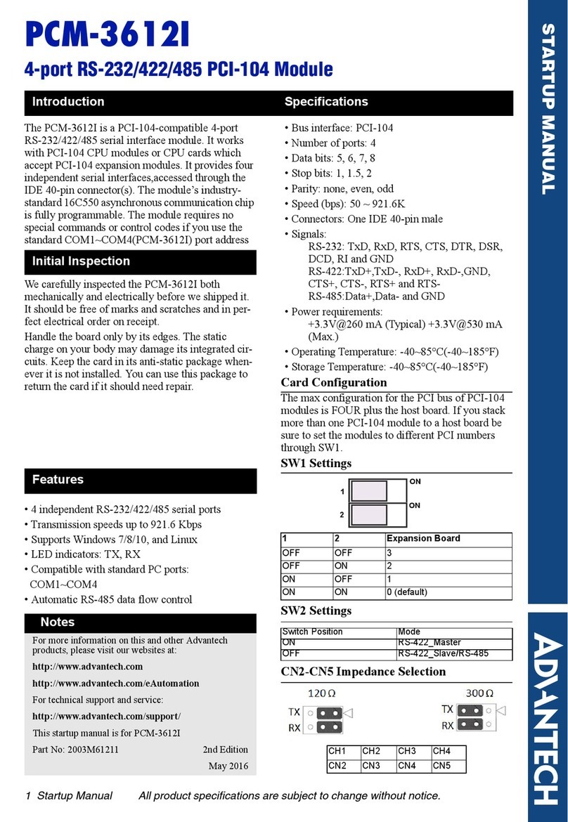 Advantech PCM-3612I Startup manual Advantech PCM-3612I Startup manual