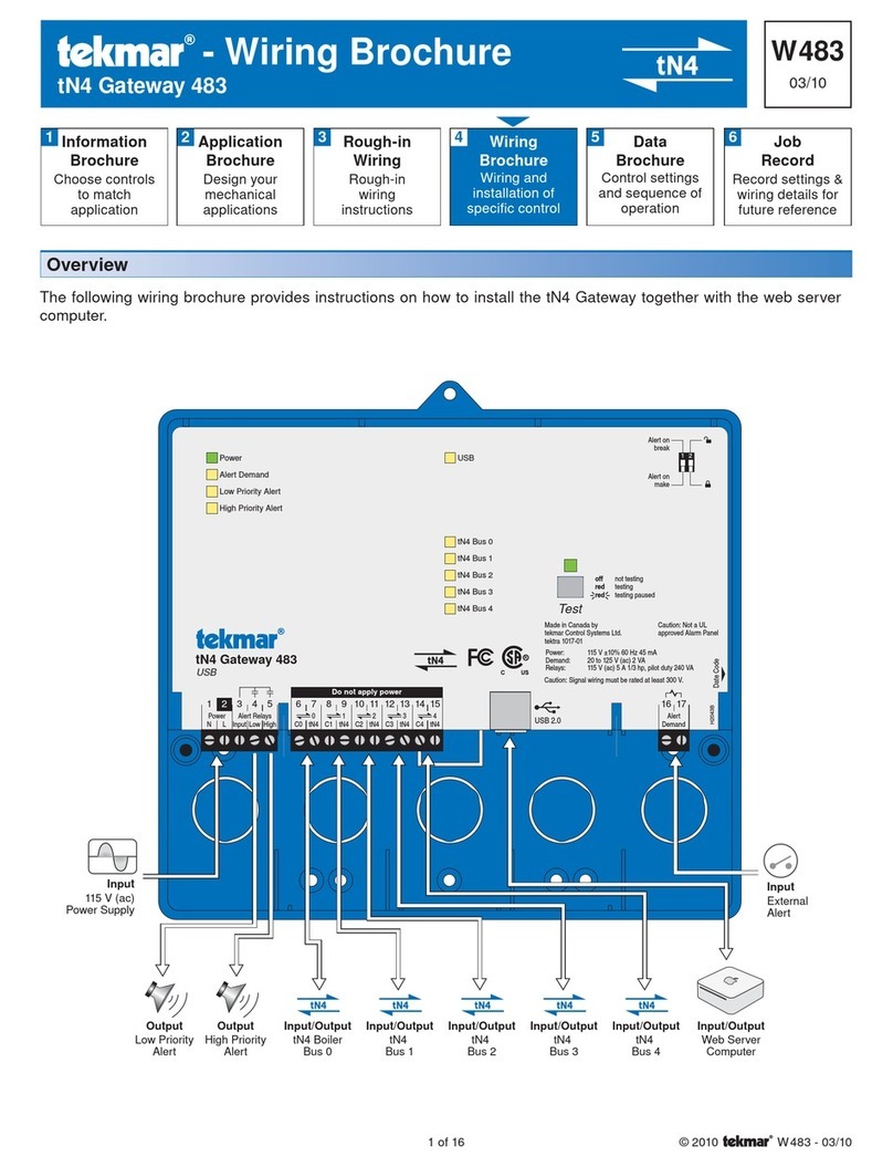 Tekmar tN4 Gateway 483 Wiring Brochure