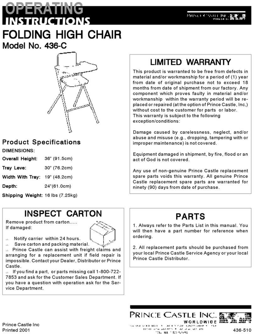 Prince Castle 436-C operating instructions