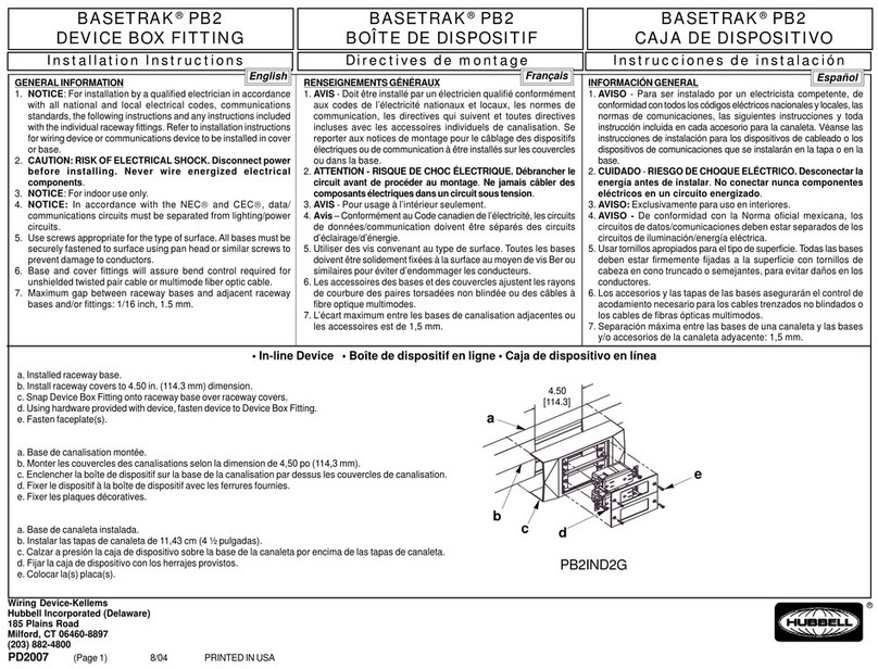 Hubbell BASETRAK PB2 Series User manual