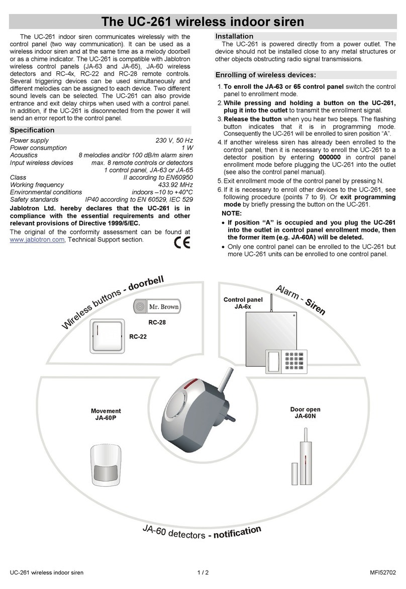 jablotron UC-261 User manual