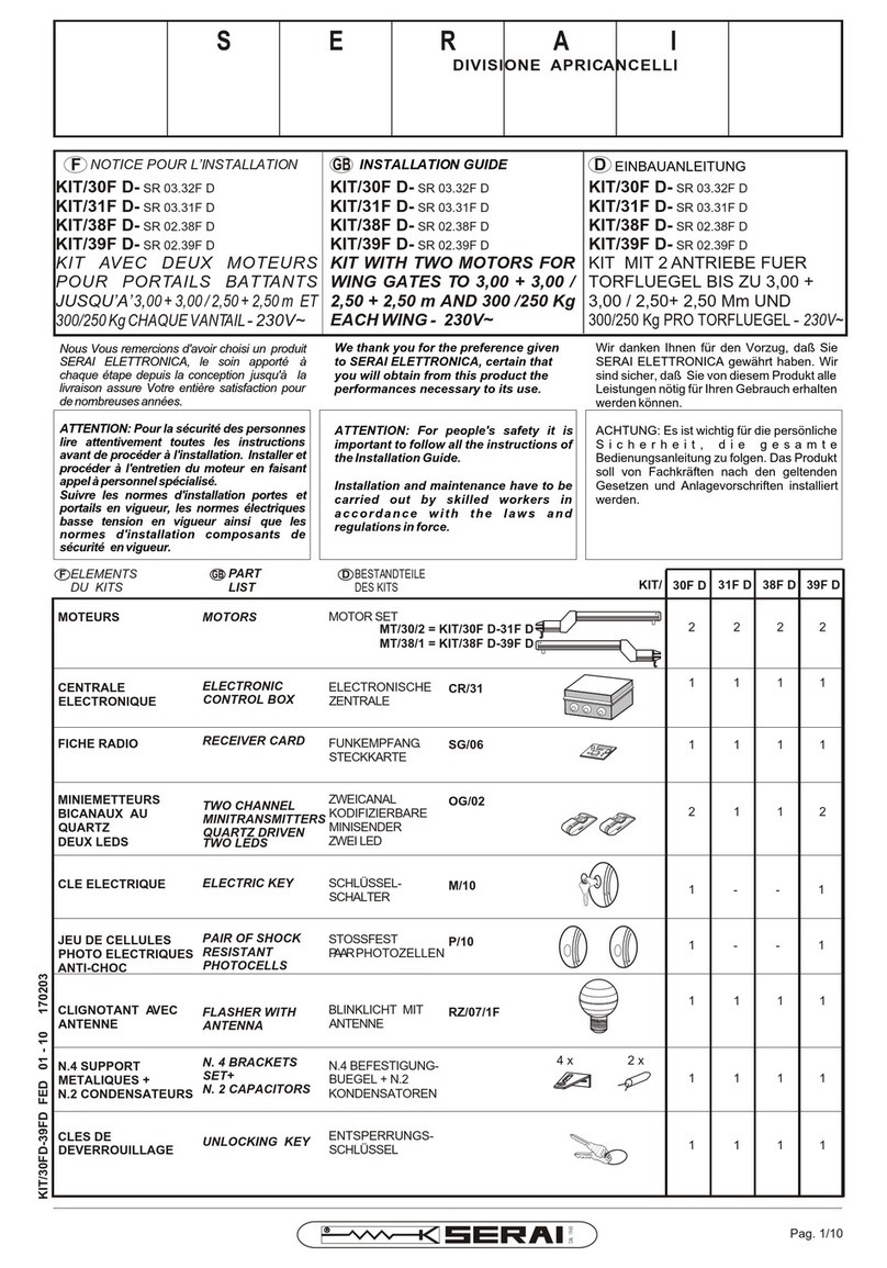 Serai 30F D User manual