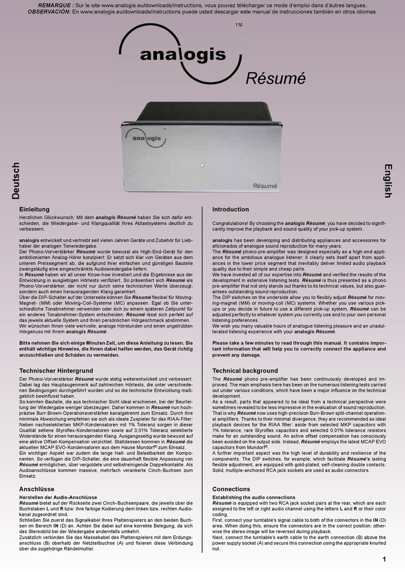 Analogis Resume manual