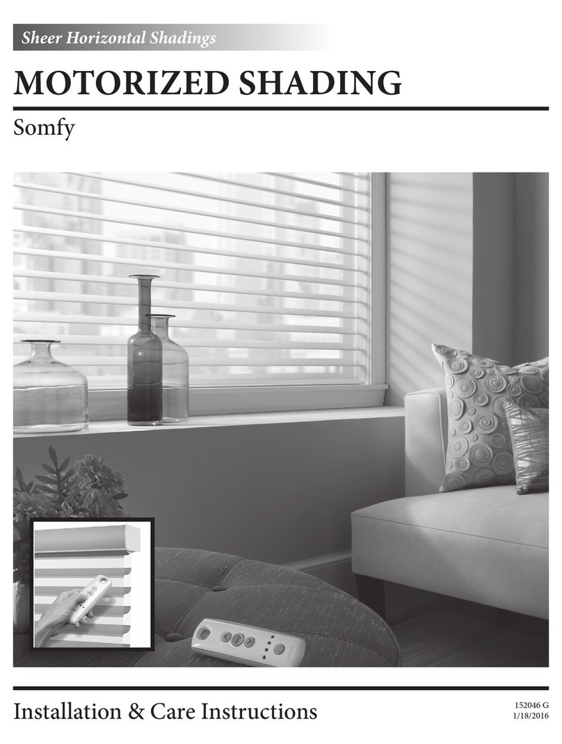 Comfortex Somfy INSTALLATION & CARE INSTRUCTIONS Comfortex Somfy INSTALLATION & CARE INSTRUCTIONS