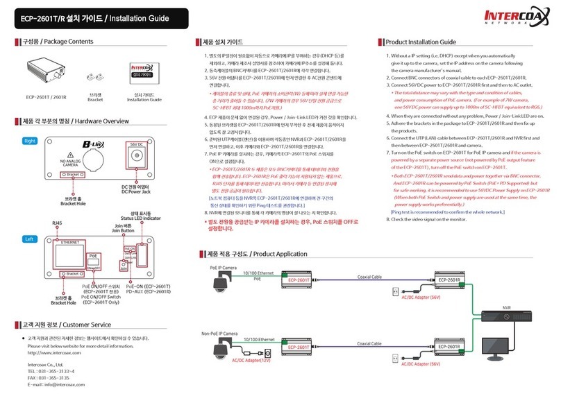 Intercoax ECP-2601T installation guide Intercoax ECP-2601T installation guide