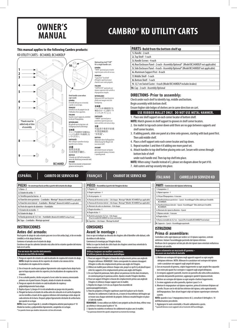 Cambro KD BC340KDLP owner's manual