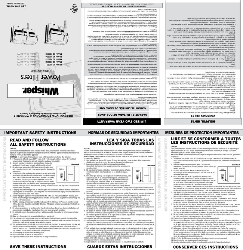 Whisper 10 INSTRUCTIONS, SAFEGUARDS & WARRANTY