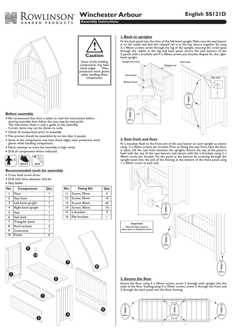 Rowlinson Winchester Arbour Assembly instructions