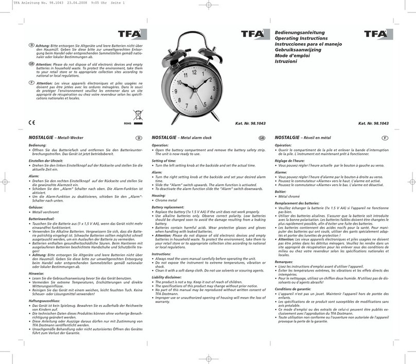 TFA NOSTALGIE quick start guide