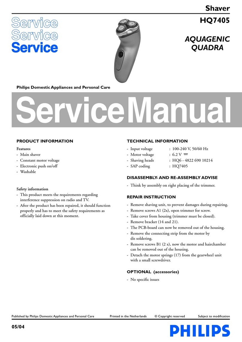 Philips Aquagenic Quadra HQ7405 User manual