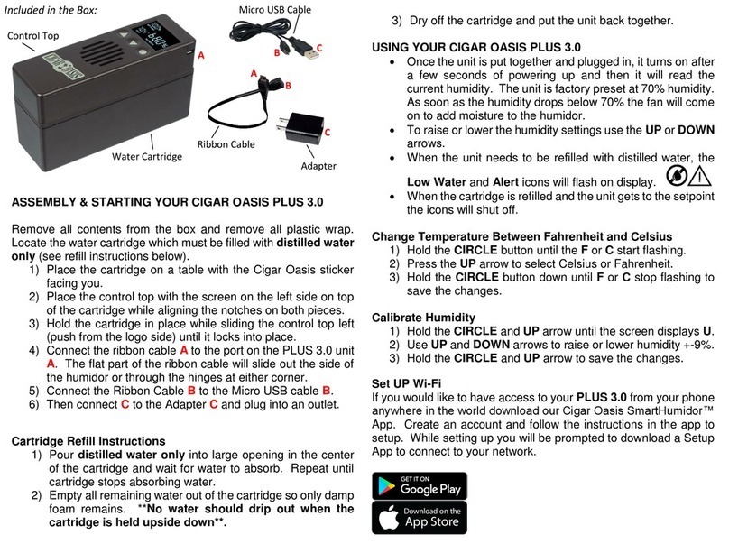 CIGAR OASIS PLUS 3.0 quick start guide