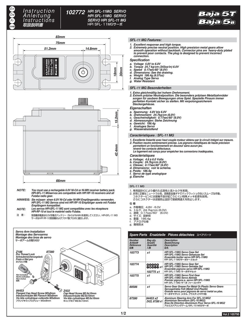 HPI Racing SFL-11MG SERVO User manual
