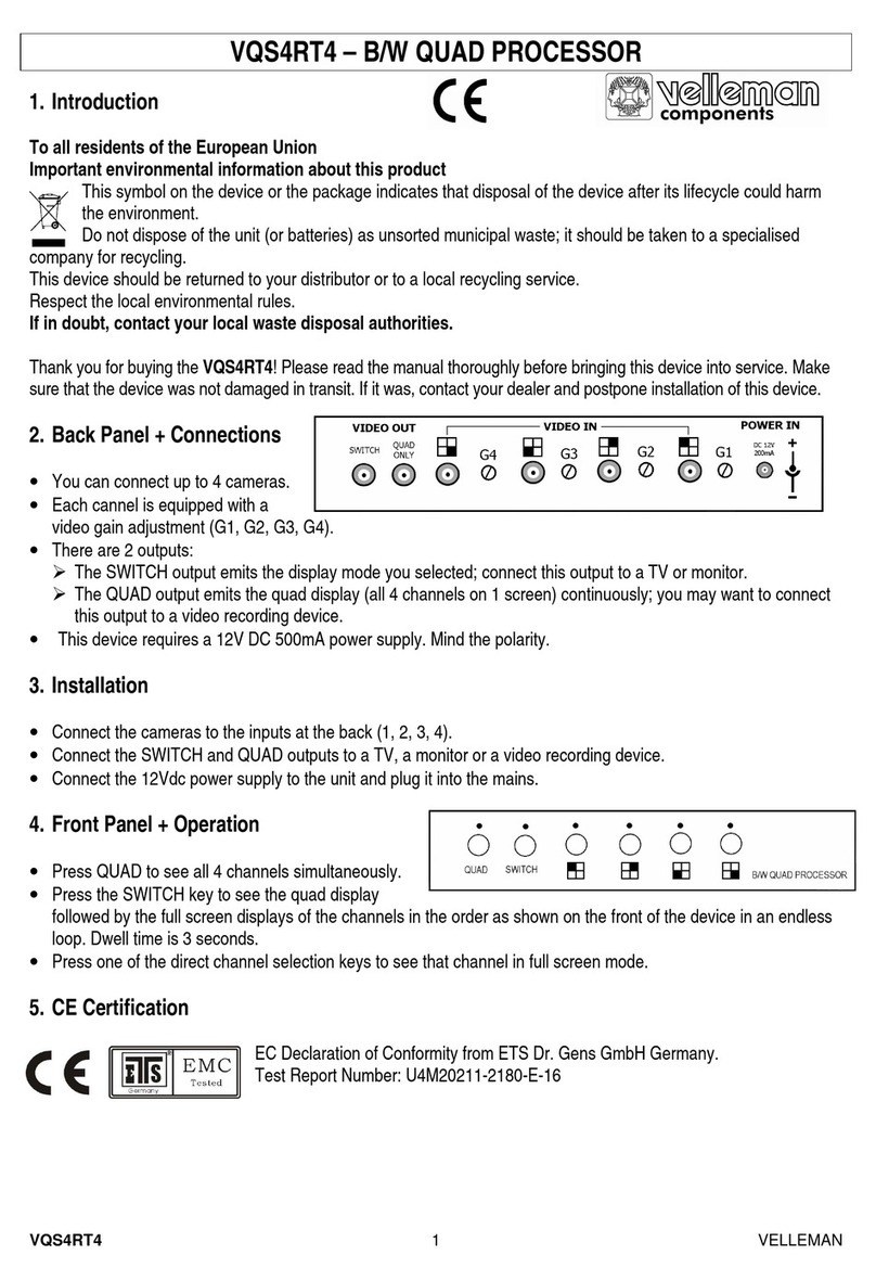 Velleman VQS4RT4 User manual
