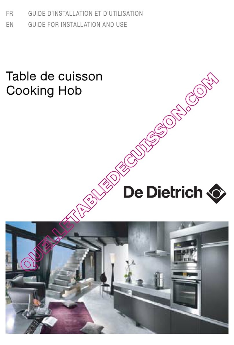 DeDietrich DTE710 Series Quick start guide
