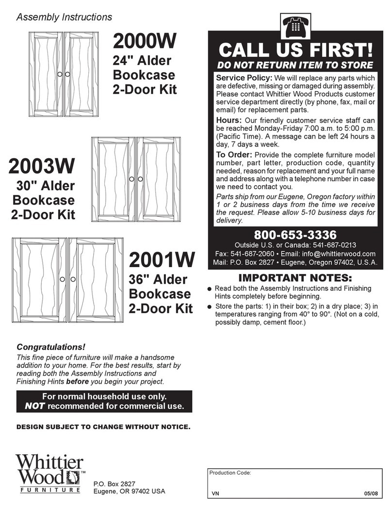 Whittier Wood Furniture 2000W Assembly instructions Whittier Wood Furniture 2000W Assembly instructions