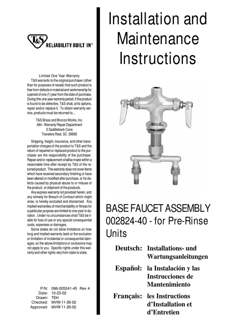 T&S 002824-40 Installation and maintenance instructions