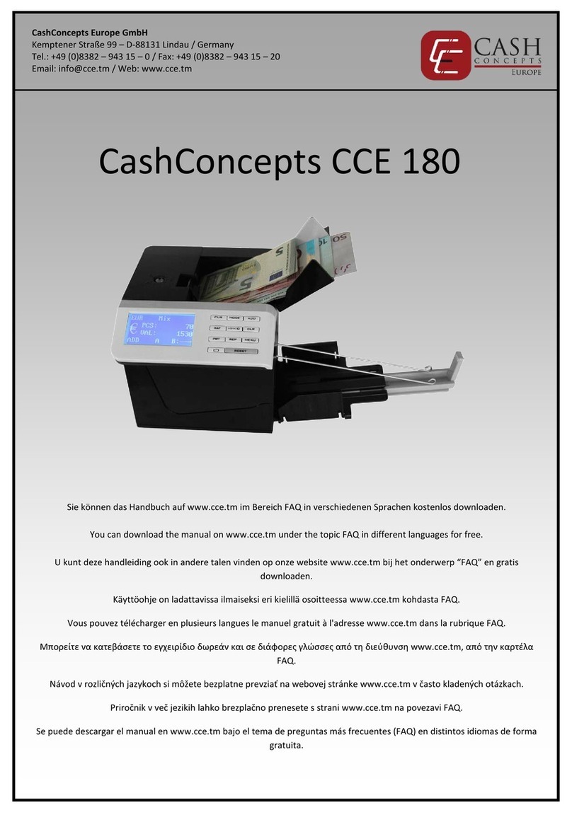CashConcepts CCE 180 manual