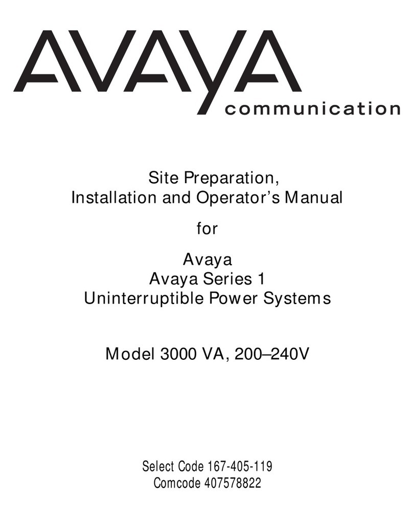 Avaya 1 Series Site Preparation, Installation And Operator's Manual