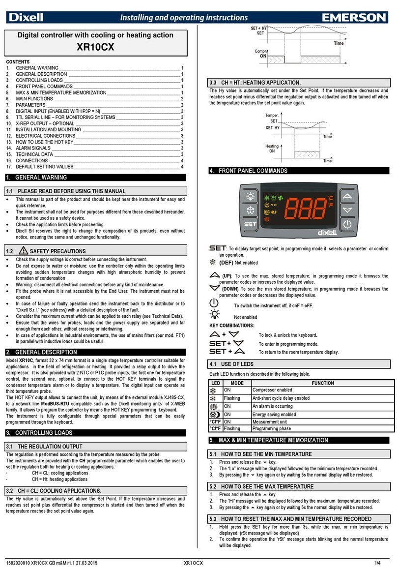 Emerson Dixell XR10CX Wiring diagram