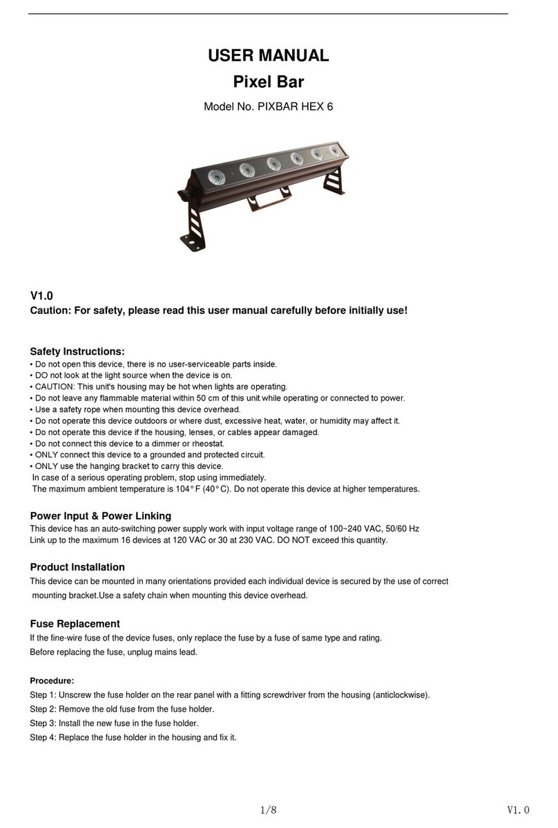 Stage Light PIXBAR HEX 6 user manual