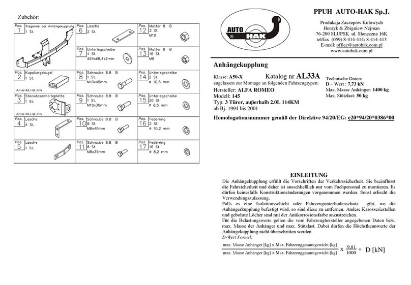 AUTO-HAK AL33A User manual