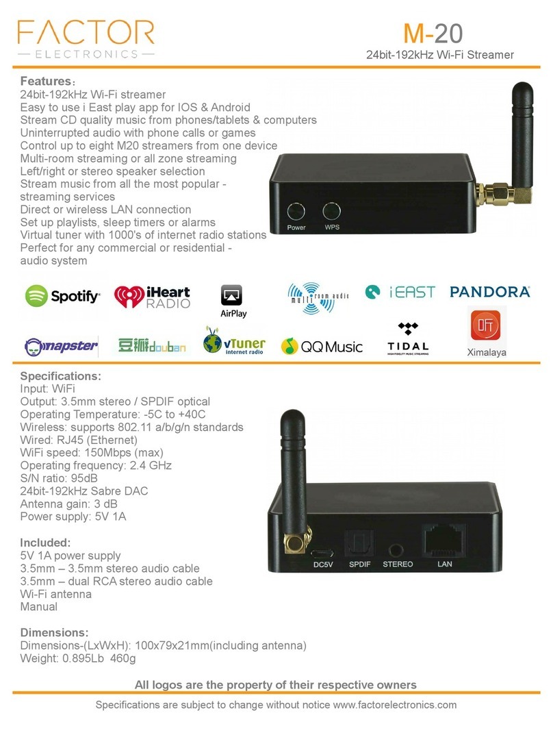 Factor M-20 quick start guide