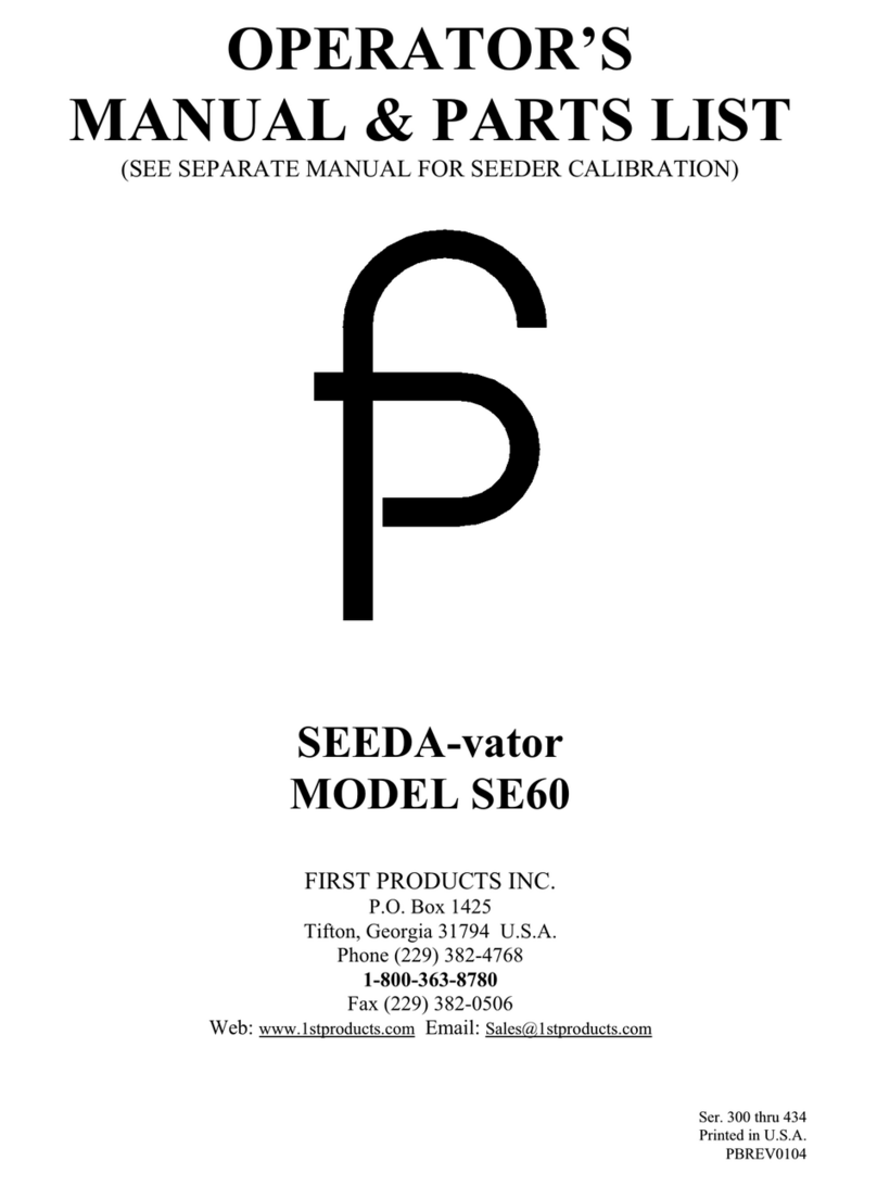 First Products SEEDA-vator SE60 Installation and operation manual