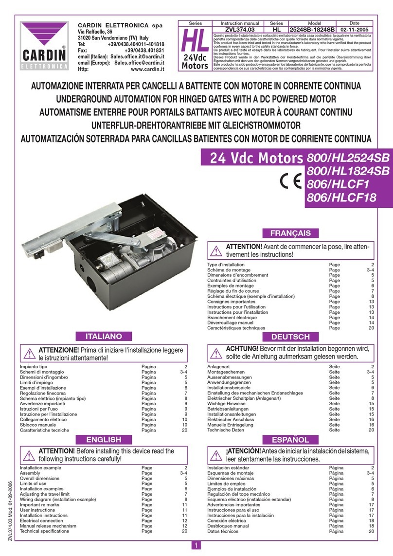 Cardin HL Series User manual