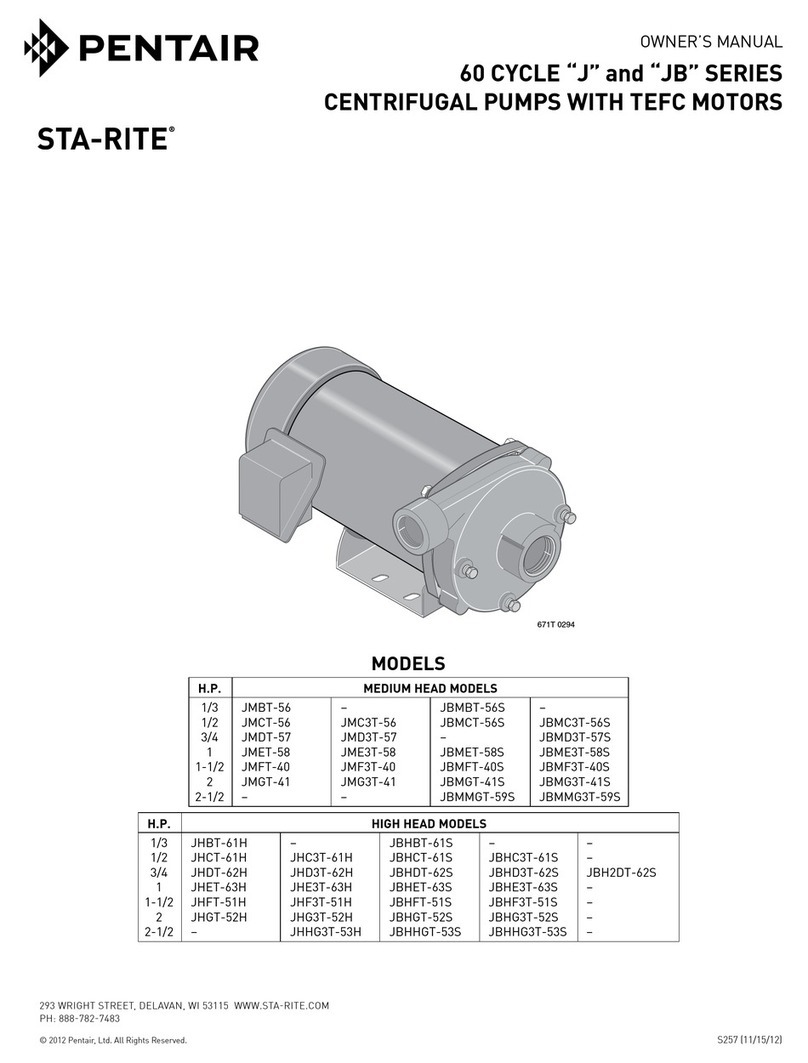 Pentair Sta-Rite J Series User manual